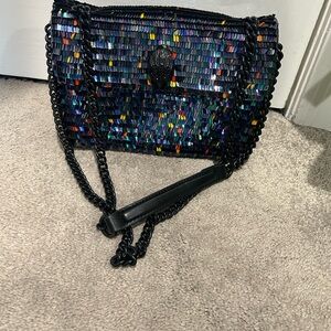 Kurt Geiger Black Iridescent Sequin Crossbody Bag